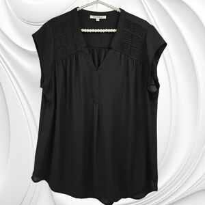 Black Rainn Black Blouse with Pleating